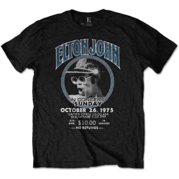 Elton John - Live In Concert Unisex Large T-Shirt - Black