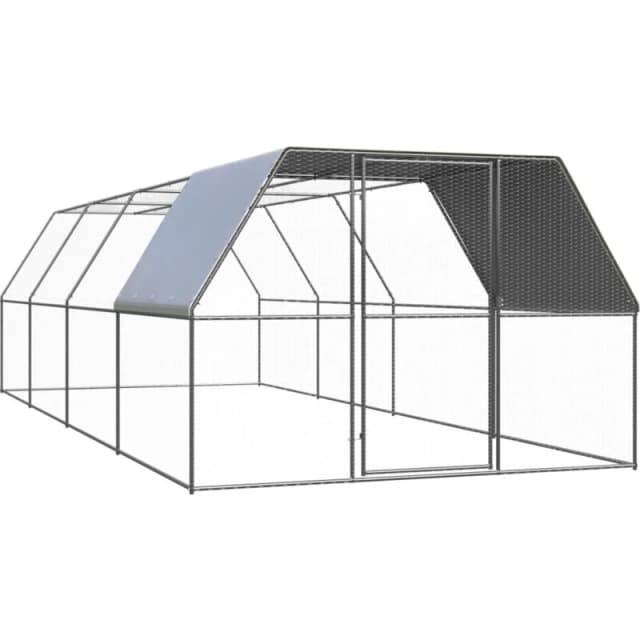 VIDAXL Outdoor Chicken Cage 3x8x2 m Galvanised Steel Vidaxl 8720286764749