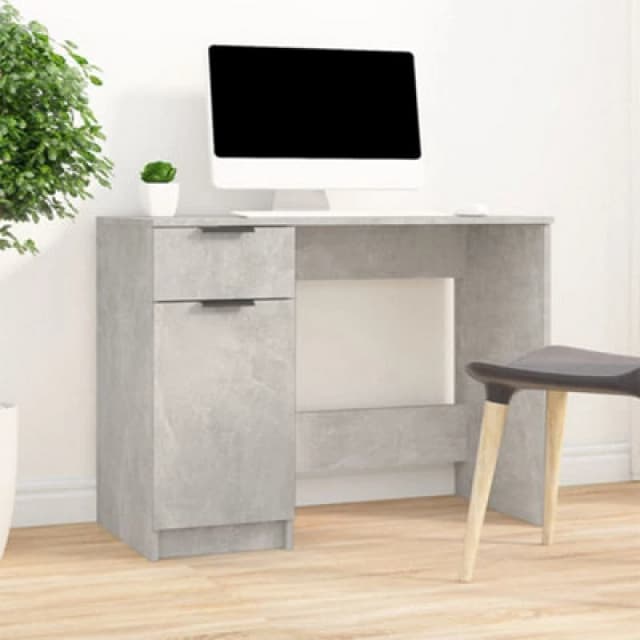Vidaxl Desk Concrete Grey 100X50X75cm Engineered Wood, Grey 811497