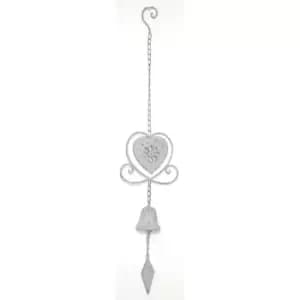 Grey Heart Hanging Decorative Bell