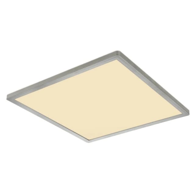 Netlighting Sapana 42cm Square Flush Ceiling Light Nickel Matt IP44 LED 3000K in Grey Grey Unisex