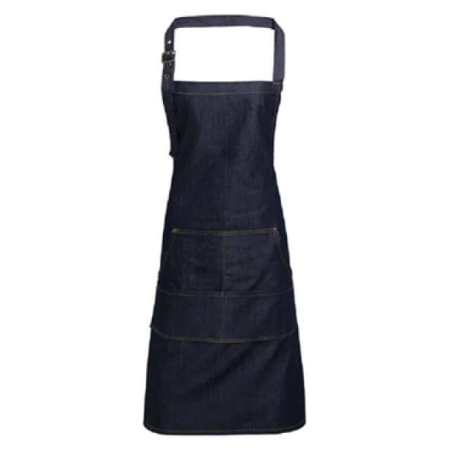 Premier Premier Jeans Stitch Bib Apron in Indigo Indigo One Size Unisex 5057520102191