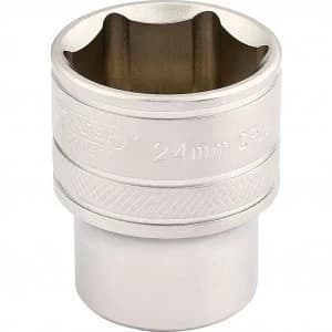 Draper 1/2" Drive Satin Finish Hexagon Socket Metric 1/2" 24mm
