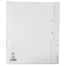 Value WX01352 A4 5-Part Numbered Dividers - White