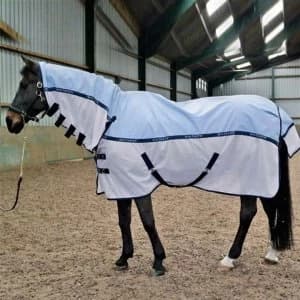 John Whitaker Midgley Fly Mesh Rug - Sky Blue