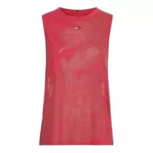 Tommy Sport Relaxed Flower Burnout Tank Top - Pink