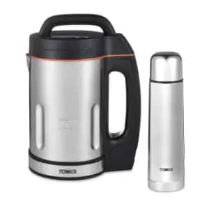 Tower T12055 1000W 1.6L Soup Maker and 500ml Flask - Silver