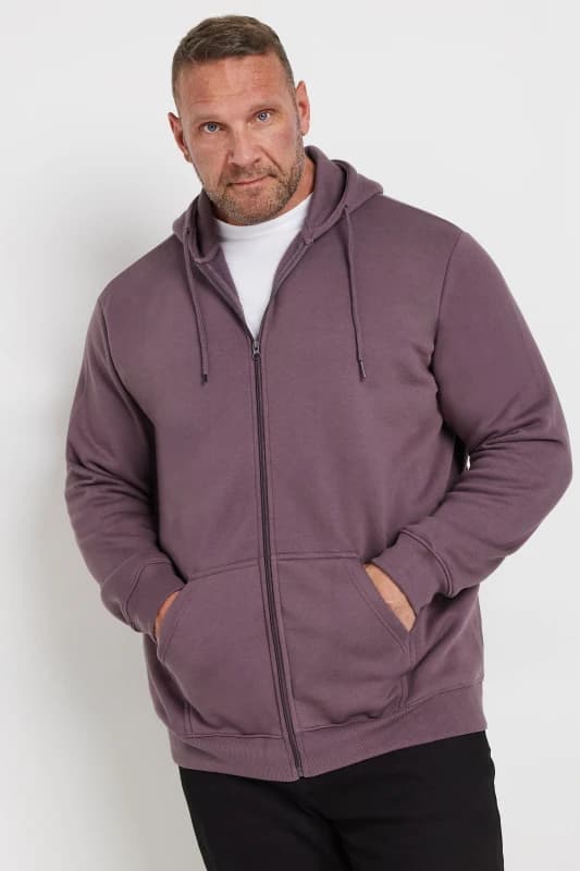 BadRhino BadRhino Men Premium Zip Through Hoodie in Purple Size: 2X-large Purple XXL Male 5063111769544