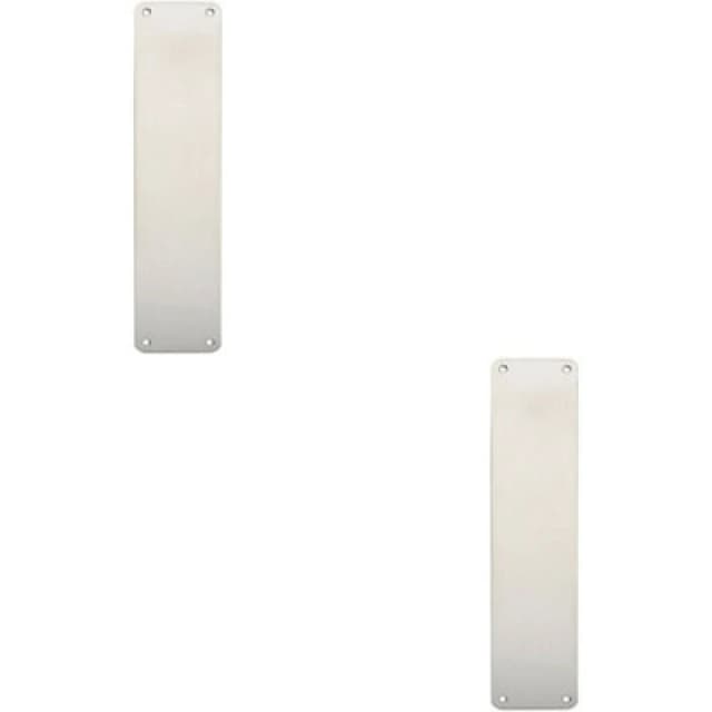 Loops 2x Plain Door Finger Plate 350 x 75mm Bright Stainless Steel Push Plate Metallics