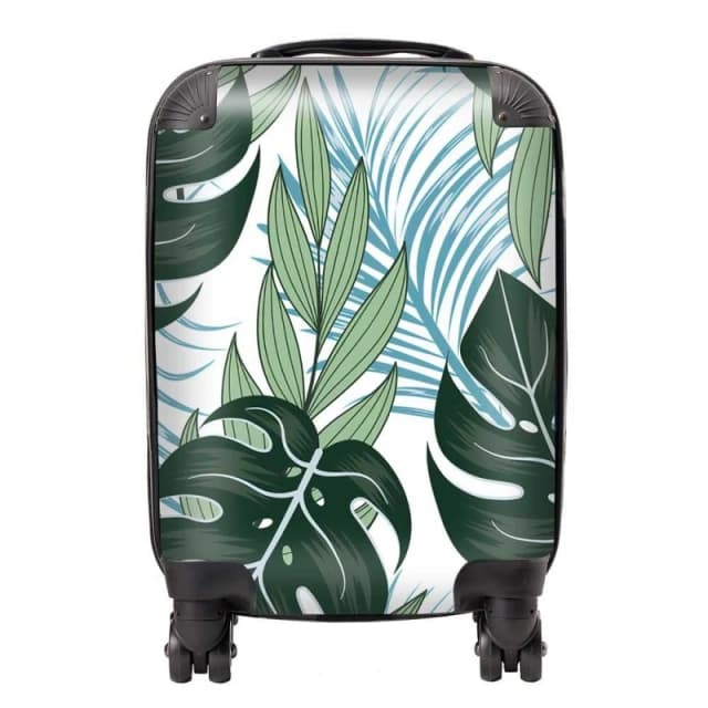 Warren Reed - Designer Tropical Pattern With Bright Plants & Flowers Suitcase in Green Size: Large Green Unisex Large
