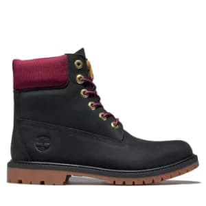 Timberland Heritage 6" Boot For Her In Black/pink Black, Size 3
