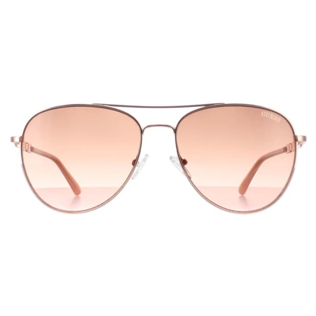 Guess Aviator Shiny Rose Gold Brown Gradient GF6143 Gold female