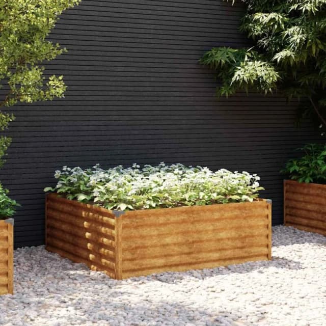 vidaXL Garden Raised Bed 100x100x36cm Corten Steel, Brown 151993