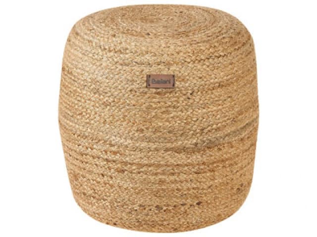 Beliani Mediterranean Pouffe Dalama Jute Sand Beige