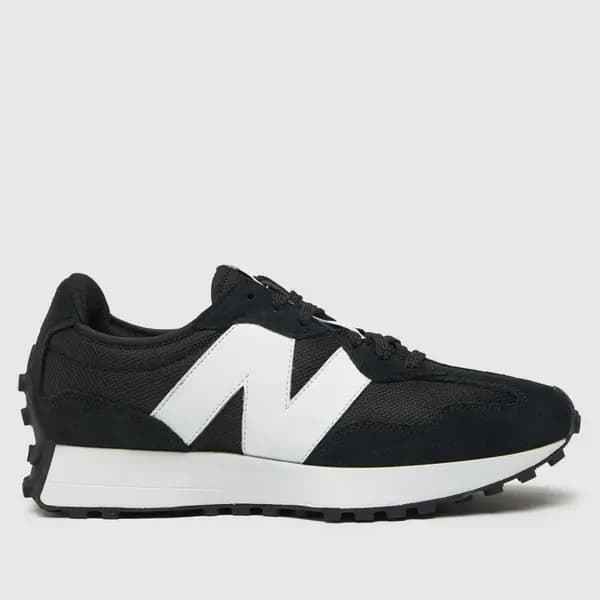 New Balance Black With White 327 Trainers Black Male 10 199470UK