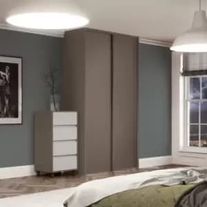 Spacepro Classic 2 Door Sliding Wardrobe Kit Stone 1185 x 2260mm in Grey Steel/MFC