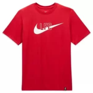 Nike Liverpool Swoosh T-Shirt Adults - Red