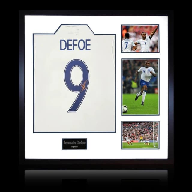 The Fan Cave Jermain Defoe Signed England Shirt Elite Frame White unisex 820mm x 82