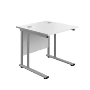 Tc 800 x 800 Twin Upright Rectangular Desk White-Silver