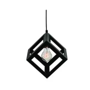 Chania Cube Ceiling Pendant 1 Light Metal Black