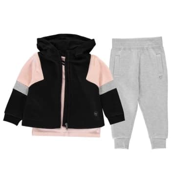 Firetrap 3 Piece Jogger Set Baby Girls - Black/Grey