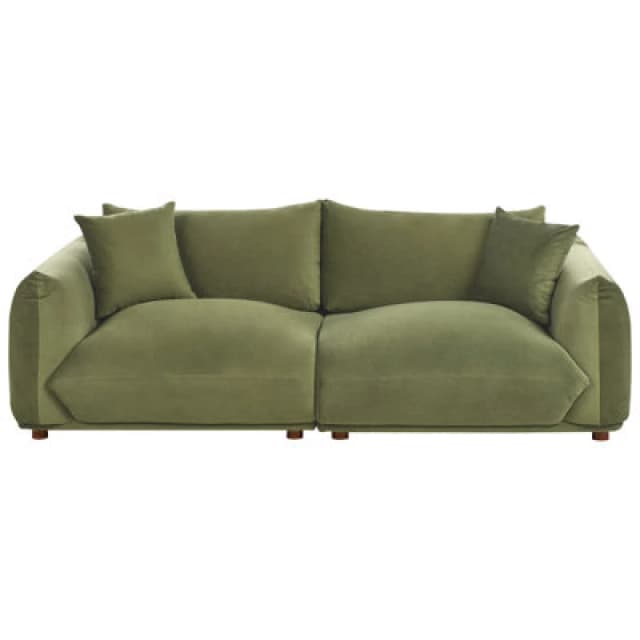 Beliani Sofa 3 Seater Luvos Velvet Green