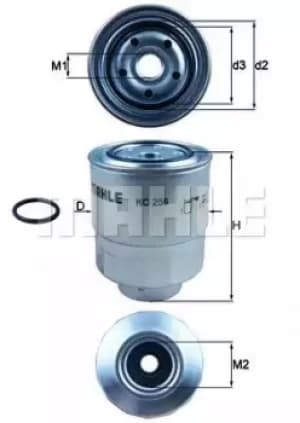 Fuel Filter KC256D 78146375 by MAHLE Original