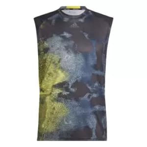 adidas HIIT Allover Print Training Tank Top Mens - Multicolor / Impact Yellow