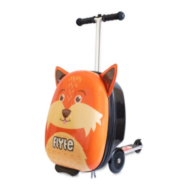 Flyte Scooter Suitcase Folding Kids Luggage - Frazer The Fox, Hardshell, Ride On With Wheels, 2-In-1, 18 Inch, 25 Litre Capacity