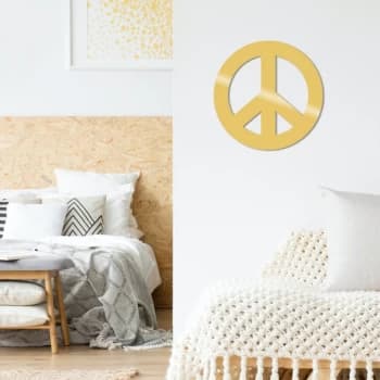 Peace Metal Decor - Gold Gold Decorative Metal Wall Accessory