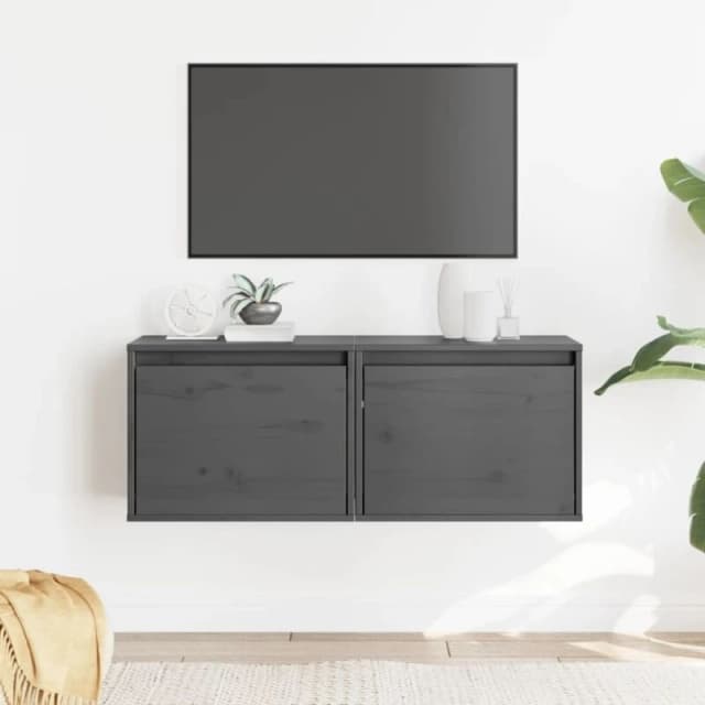 VIDAXL Vidaxl - Wall Cabinets 2 pcs Grey 45x30x35cm Solid Pinewood 8720286840320