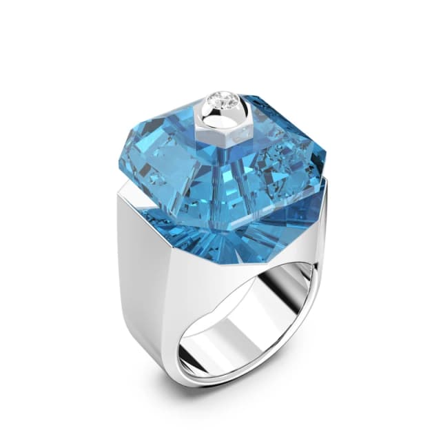 Swarovski Numina ring, Square cut, Blue, Rhodium plated Blue ONE SIZE
