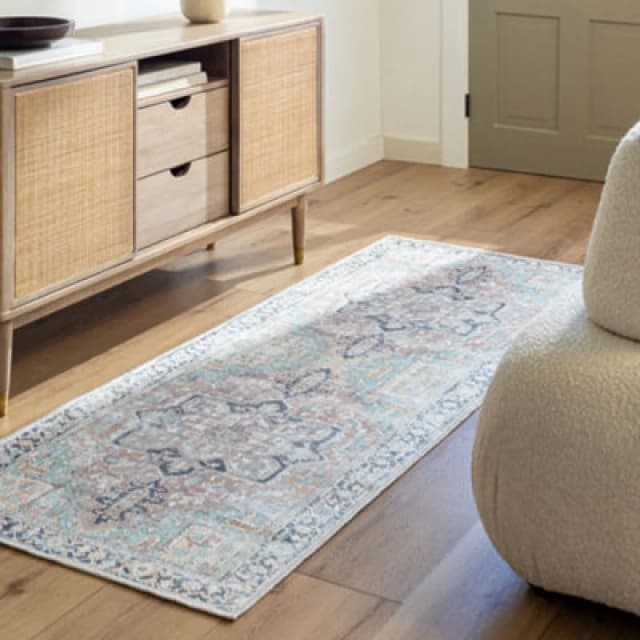 Livabliss Machine Washable Traditionnal Boho Sage Dido Runner Rug 80 X 220 Cm - Easy Care, Non Shedding, Ideal For Hallway Or Beside The Bed
