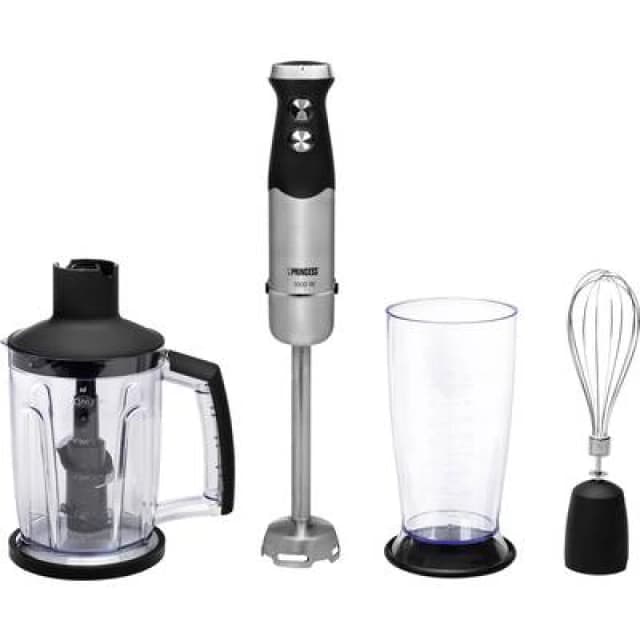 Princess Princess 01.221221.01.001 Hand-held blender 1000 W stepless speed control Silver, Black 01.221221.01.001