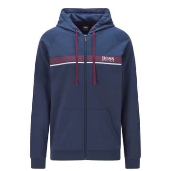 Hugo Boss Authentic Lounge Zip Through Hoodie Navy Size S Men