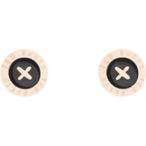 Ted Baker Ladies Rose Gold Plated Mini Button Earrings