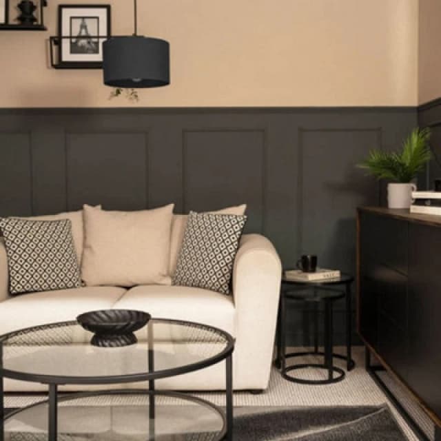 ValueLights Reni Charcoal Grey Fabric Drum Ceiling Lamp Shade Grey