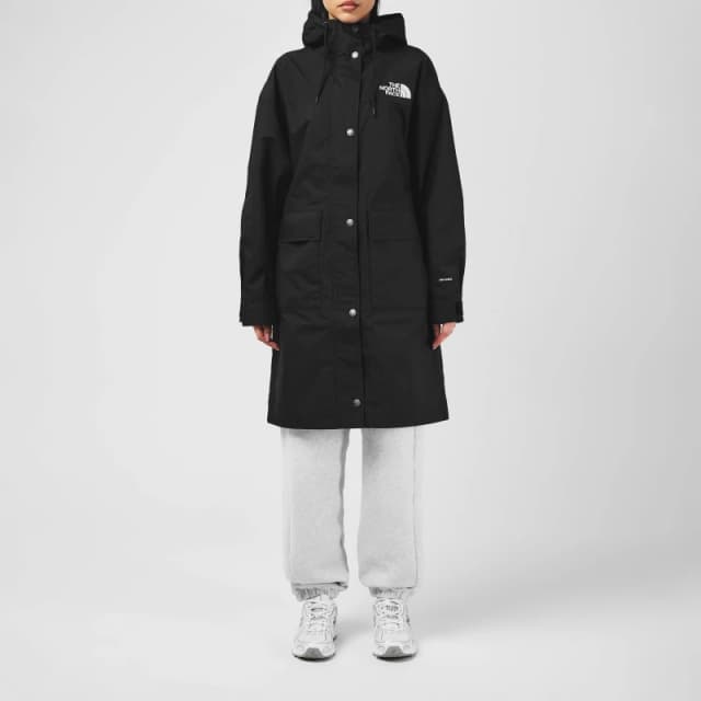 The North Face Womens Reign On Waterproof Windproof Hooded Mid-Length Parka TNF Black female 16 (XL)