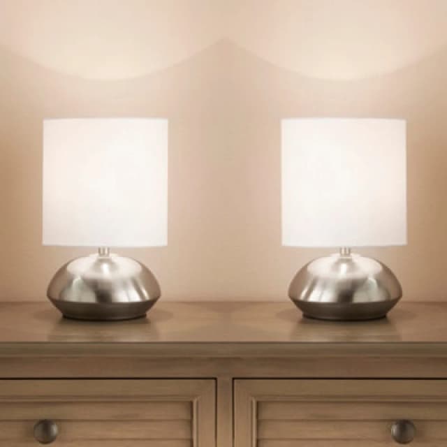 K Living New Pair Touch Table Lamps Dimming Stepped Chrome White