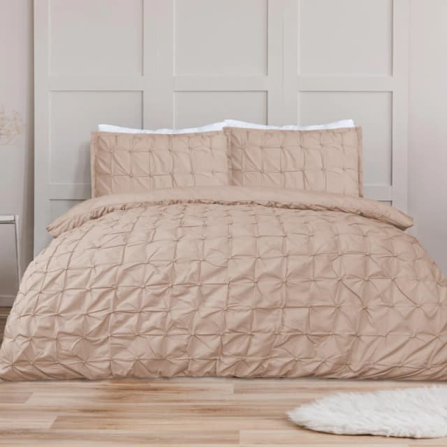 Homelife Rouched Pleat Duvet Set - Pink Pink Single