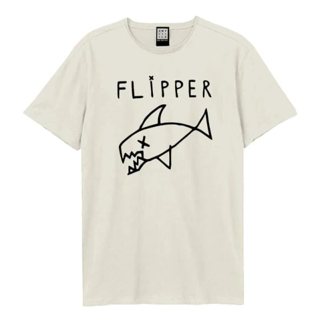 Amplified Mens Flipper Logo T-Shirt in Off-White Size: XS Off-White Male XS