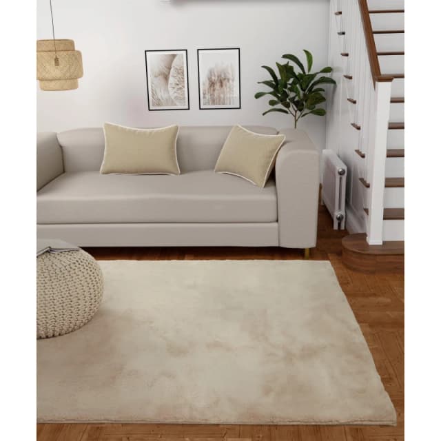 HMC Home LUXE FAUX FUR RUG PLAIN NATURAL Natural unisex 150x200cm