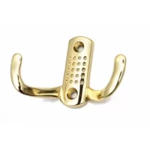 Double Hat Coat Hanger Hook Door Wall Bath Small - Colour Gold - Pack of 20