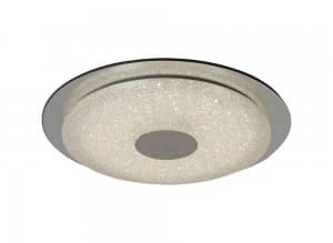 Flush Ceiling Light 45cm Round 18W LED 2700-6500K Tuneable, 1680lm, Remote Control White, Diamond