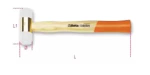 Beta Tools 1390 BA Spark-Proof Ø 52mm Soft Face Hammer Wood Shaft 013900805