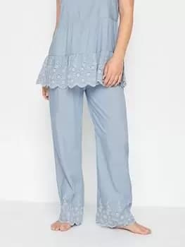 PixieGirl Petite Broderie Hem Pj Pant - Blue Size 10-12, Women