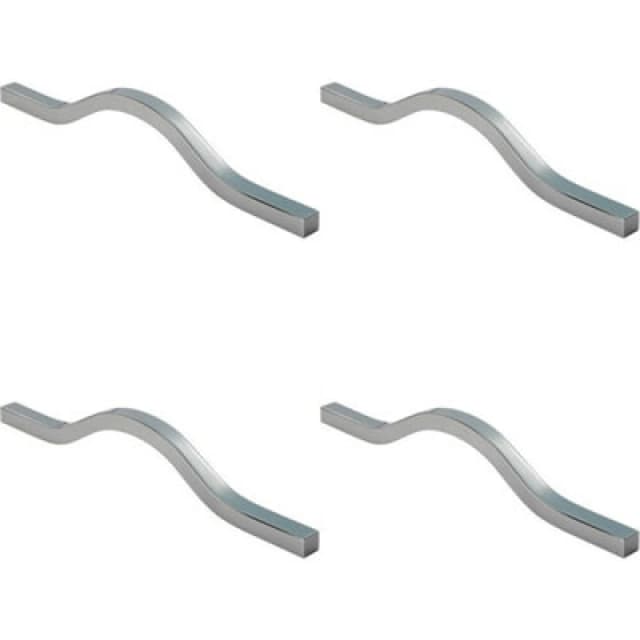 Loops 4x Curved Square Bar Pull Handle 240 x 12mm 160mm Fixing Centres Chrome Multi unisex