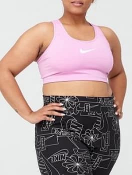Nike Medium Support Swoosh Bra, Pink, Size 22-24=2X, Women
