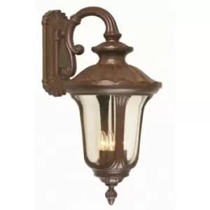 Loops - Outdoor IP44 4Wall Light Rusty Bronze Patina LED E14 60W