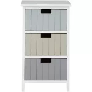 New England White 3 Drawers Chest - Premier Housewares